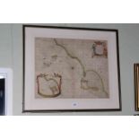 Framed map of Holy Island, Staples and Barwick.