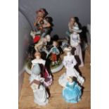 Collection of Royal Doulton, Nao, Lladro, Coalport and Capodimonte figures.