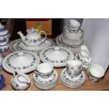 Royal Doulton Burgundy TC1001 fine china dinnerware including meat plates, teapot, tureens.