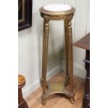 Gilt and marble topped plant stand.