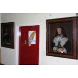 Pair portrait paintings in 17th Century manner, of male and female sitters, 75cm by 62cm, framed.
