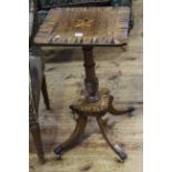Early 19th Century parquetry occasional table, the square top in various woods and on splayed legs.