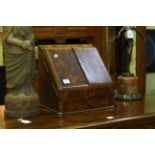 Victorian burr walnut stationery cabinet with perpetual calendar.