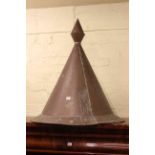 Copper dome, scythe, two decorative outside mirrors and Peter Devenish decorative tile.