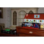 Trains and accessories, dolls house and boxed Diecast truck (3).