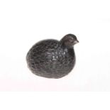 Oriental bronze game bird, 9.5cm.