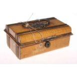 Late Victorian painted trunk shape cash box.