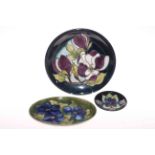 Moorcroft oval plate and two dishes (3).