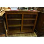 Inlaid open bookcase with adjustable shelves, 122cm wide, 106cm high.