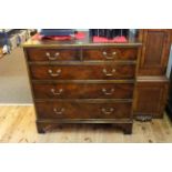Good quality period style mahogany chest of two short above three long graduated drawers on shaped