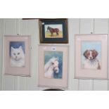 DM & EM Alderson, four small watercolours of animal studies, all signed and dated.