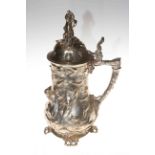 Large imposing Art Nouveau styled lidded ewer,