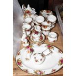 Collection of Royal Albert Old Country Roses including teapot.