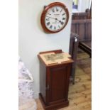 Circular mahogany cased fusee wall clock and Victorian walnut pot cupboard (2).