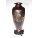 Japanese Meiji Period bronze vase,