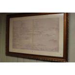 Framed family tree of the Monarchy from Norman and Plantaganet to Queen Victoria, 59cm by 96cm,