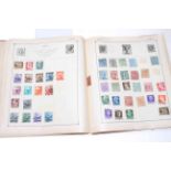 The Strand schoolboy stamp album including early Denmark, Bavaria embossed, Hong Kong, China, Japan,