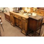 Old Charm oak dressing table, oak blanket box and pedestal cupboard (3).