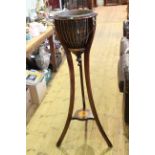 Inlaid mahogany triform plant stand.