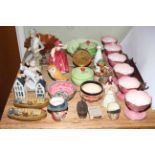 Collection of Maling sundae bowls, Beswick, Wade, KLM Houses, Royal Doulton Buttercup,