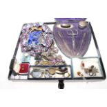 Collection of jewellery, watches, silver manicure set, etc.