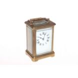 Gilt brass carriage clock.