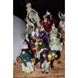 Collection of Royal Doulton, Coalport, and Leonardo ornaments including The Orange Lady,