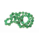Green agate bead necklace.