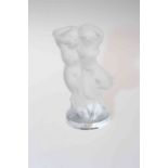 Lalique frosted glass group of two nude figures, 14cm high.