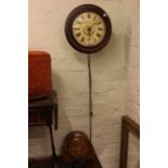 Victorian circular wall clock and Deco walnut mantel clock (2).