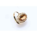 18 carat gold and citrine ring, size O.