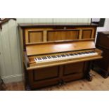 Early 20th Century rosewood cased German upright overstrung piano.