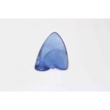 Lalique blue glass butterfly, boxed.