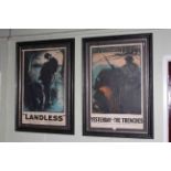 Two vintage lithographed Labour Party posters 'Landless' and 'Yesterday - The Trenches',