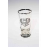 Glass beaker with applied Russian silver eagle.