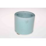 Chinese Celadon brush pot, underglaze blue mark, 10.5cm.