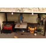 Pillar drill, bench grinder, Black & Decker band saw and sharpener (4).