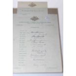 Australian cricket autographs 1968, letter headed of the Australian Board of Control.