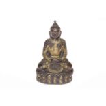 Gilt bronze Buddha, 14cm.