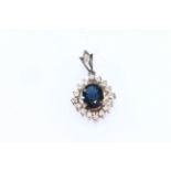 Sapphire and diamond pendant.