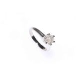 Platinum claw set solitaire diamond ring stamped 1ct. size N.