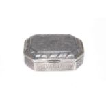 Continental silver table snuff box.