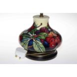 Moorcroft pottery orchid table lamp.