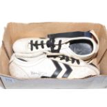 Alan Ball signed Hummel football boots.