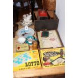 Child's magic lantern and slides, Lotto and Graphoscope games, London Bus and Underground Maps,