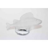 Lalique perch car mascot, 16cm length.