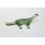 Lalique green glass lizard, 16cm length.