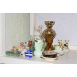 Collection of Wade, Carlton ware, Noritake, Maling, oil lamp base.