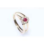 Diamond and ruby ring.