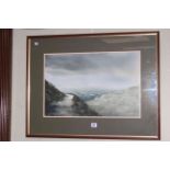 Ashley Jackson, Landscape watercolour, signed lower left, 35cm by 54cm, in glazed frame.